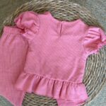 Pink Ruffle Sleeve Top and Pants Set