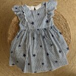 Striped Star Print Ruffle Dress