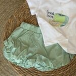Green Short and White T-Shirt Set