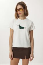 Dachshund embroidered graphic t-shirt