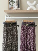 Floral midi skirt with belt - Image 2