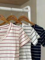 Striped v-neck t-shirt - Image 2