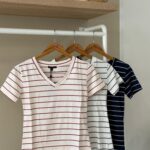 Striped v-neck t-shirt