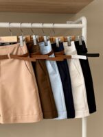 High waisted belted tailored shorts - Image 3