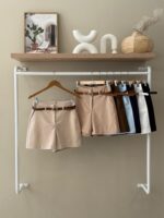 High waisted belted tailored shorts