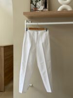High waist tapered leg white trousers - Image 2