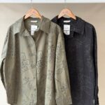 Embroidered oversized button down shirt