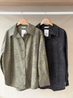 Embroidered oversized button down shirt