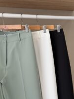 High waisted straight leg tailored pants - Image 2