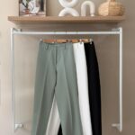 High waisted straight leg tailored pants