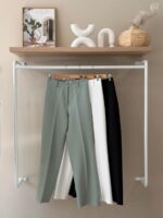 High waisted straight leg tailored pants