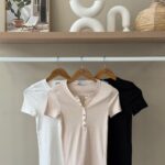 Ribbed henly cotton t-shirt