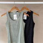 Ribbed scoop neck tank top