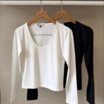 Essential round neck long sleeve cotton top