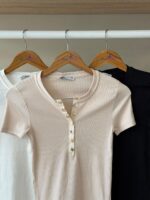 Ribbed henly cotton t-shirt - Image 2