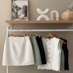 High waist A-line mini skirt