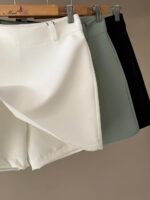 High waist A-line tailored skort - Image 2