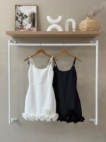 3D rose hem spaghetti strap mini dress - Image 2