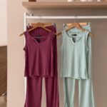 Pointelle v-neck see through pajama