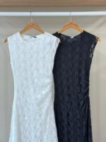 Draped lace sleeveless maxi dress - Image 2
