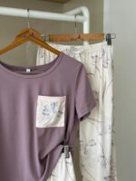 Iris print 3 piece lilac pajama - Image 2