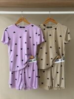 'Adore' heart print ribbed pajama - Image 2