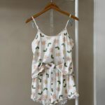 Daisy print ruffle cami white pajama