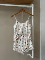 Daisy print ruffle cami white pajama