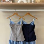 Tailored corset style spaghetti strap top