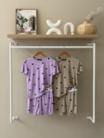 'Adore' heart print ribbed pajama