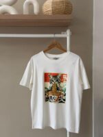 Ramen cat graphic white t-shirt