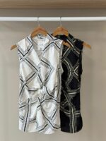 Geometric rope print front twist top - Image 2