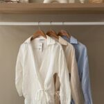 Linen tie front wrap shirt