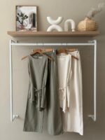 Tie waist top and wide leg pants linen set