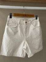 High waisted off white denim short - Image 2