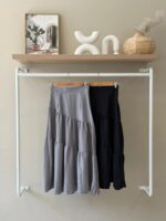 Asymmetrical tiered midi skirt