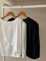 Asymmetrical layered drape top - Image 2