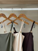 Square neck bodysuit with gold button detail - Image 2