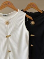 Sun motif gold accented tank top - Image 2