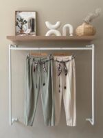 High waisted pleated linen trousers with scarf belt