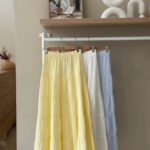 Tiered linen blend maxi skirt