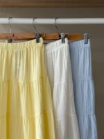 Tiered linen blend maxi skirt - Image 2