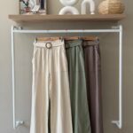 Belted wide leg linen trousers