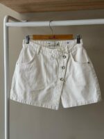 Button front asymmetrical offwhite denim skort - Image 2