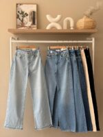 High waist wide leg jeans