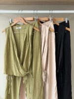 Wrapped sleeveless linen blend set - Image 2