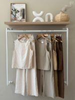 Sleeveless knot detail top and wide leg pant parachute set