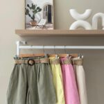 Paperbag waist belted linen shorts