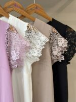Guipure lace sleeve v-neck top - Image 3