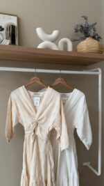 Twist front tiered linen maxi dress - Image 2